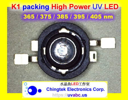 Technology - UV LED ultraviolet light module/lamp - USB K1 Series  (UVA 365/375/385/395/405nm)